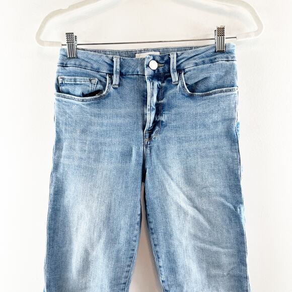 Frame High Waisted Denim Le Cropped Mini Boot Jeans Jadite Blue 26 / 2 - Picture 4 of 8